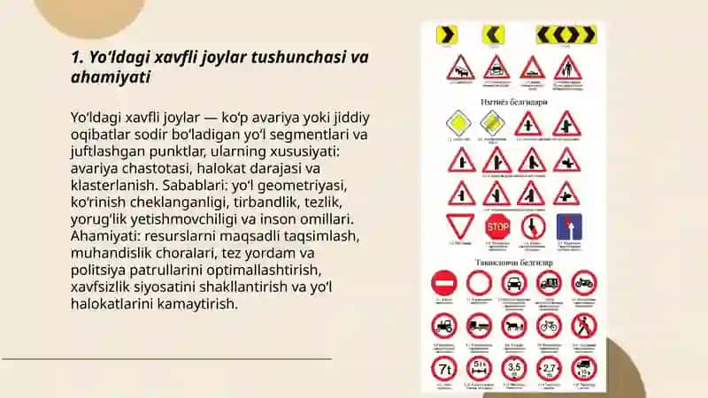 Yo‘ldagi xavfli joylarni statistik usulda aniqlash 3