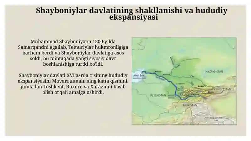 Shayboniylar davrida o'rta osiyoningtarixiygeografiyasi 3