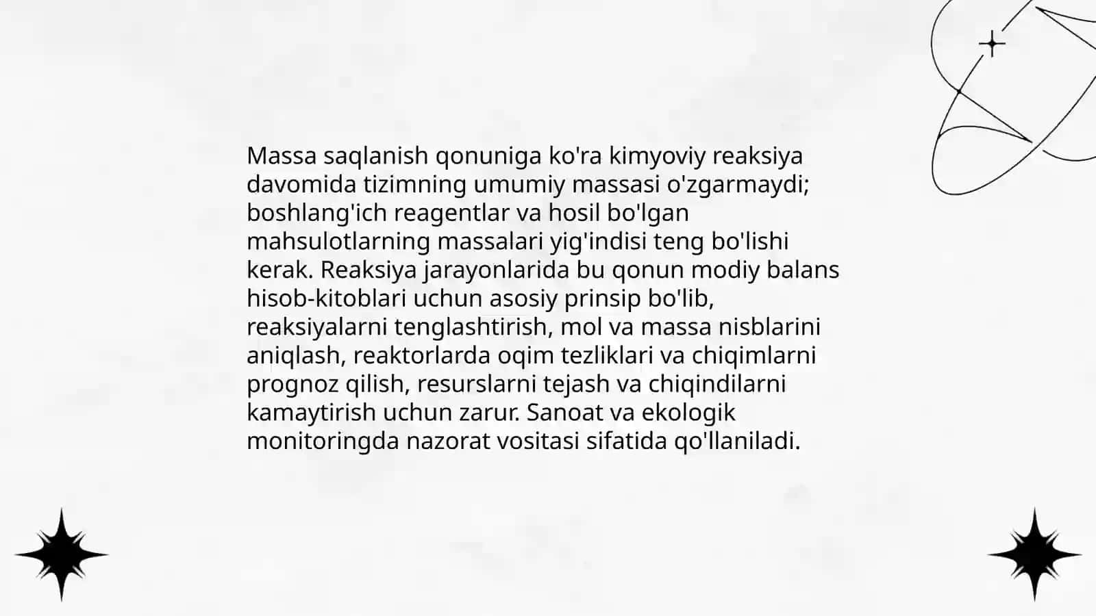Reaksiya jarayonlarida modiy balans 3