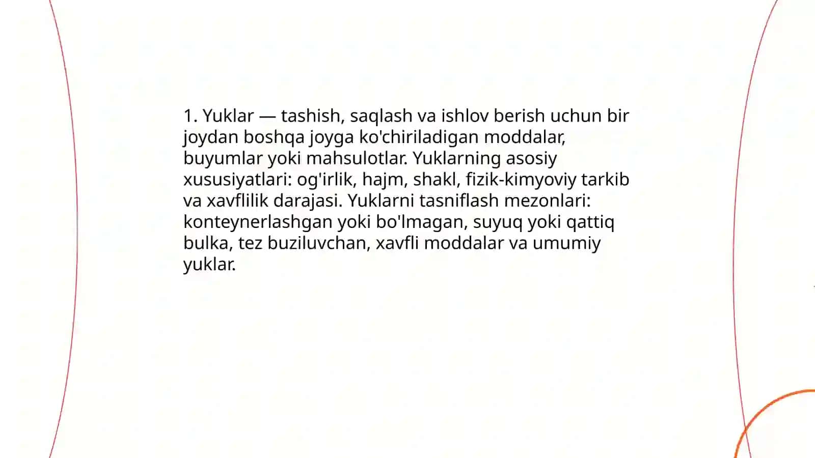 Yuklar va ularni toifalash 3