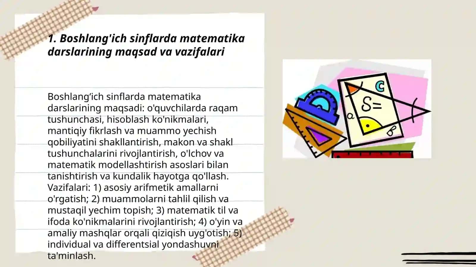 Zokirova Navruzaning matematika slaydi 3
