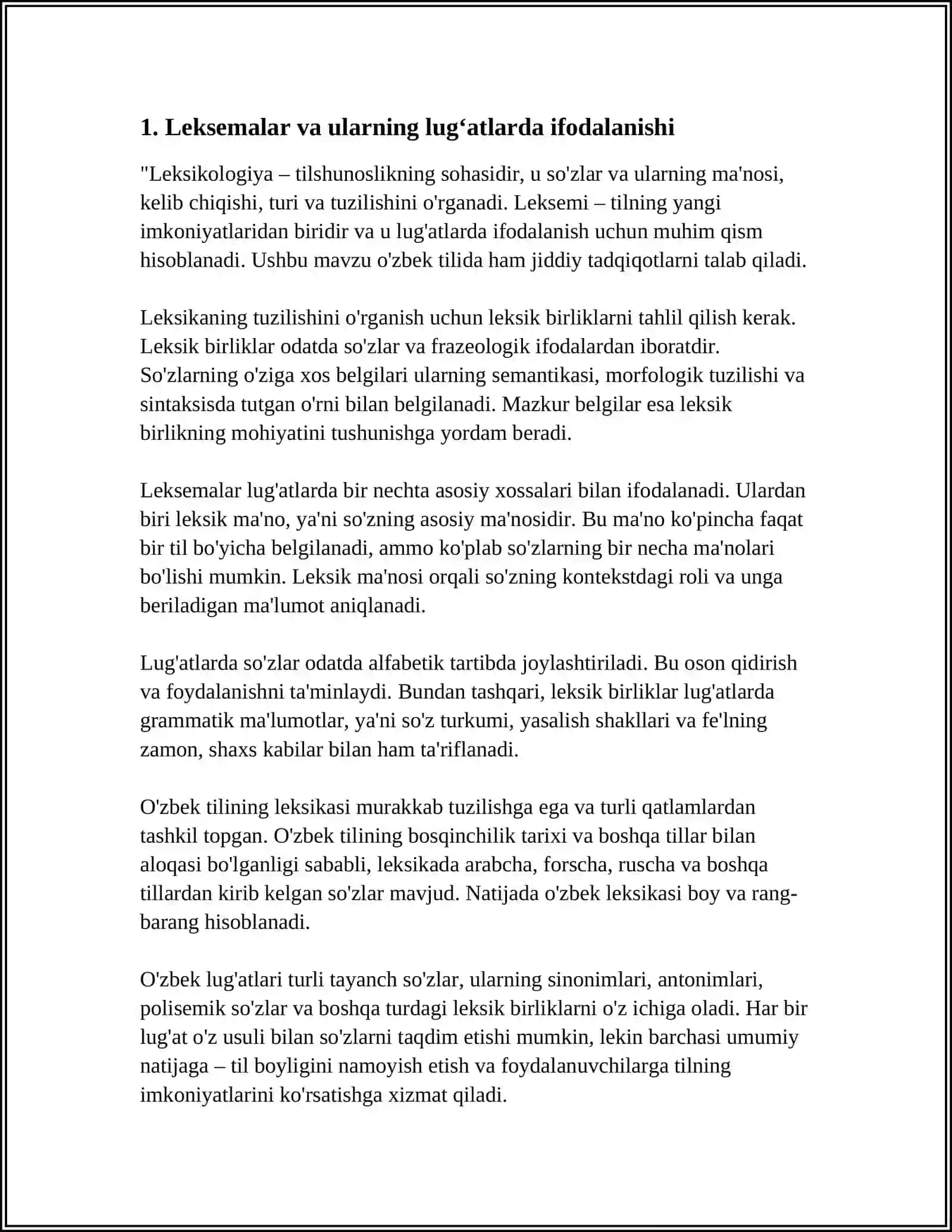 LEKSIKOGRAFIYA. LUGʻAT TURLARI 3