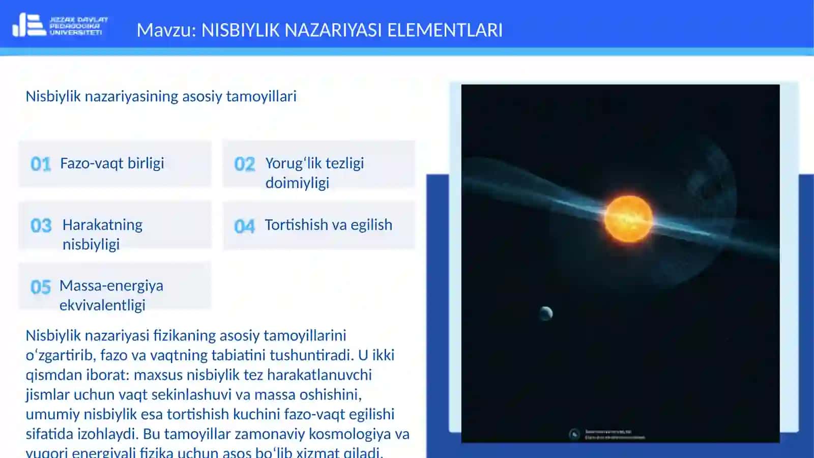 Nisbiylik nazariyasi elementlari 3