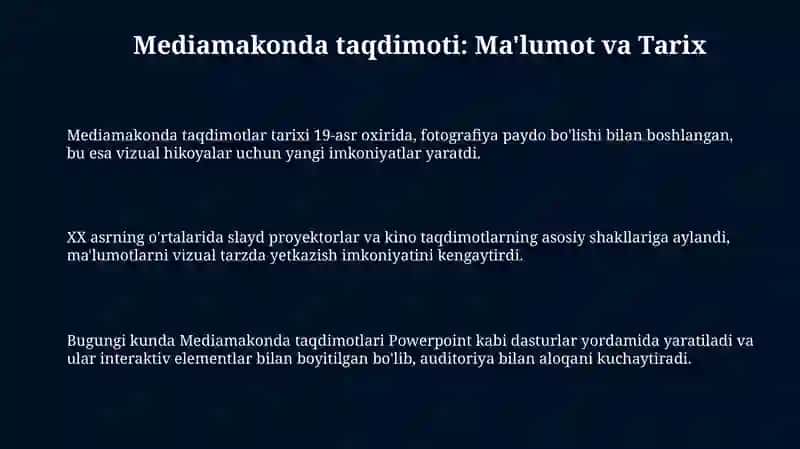 Mediamakonda axborotni taqdim etish 3