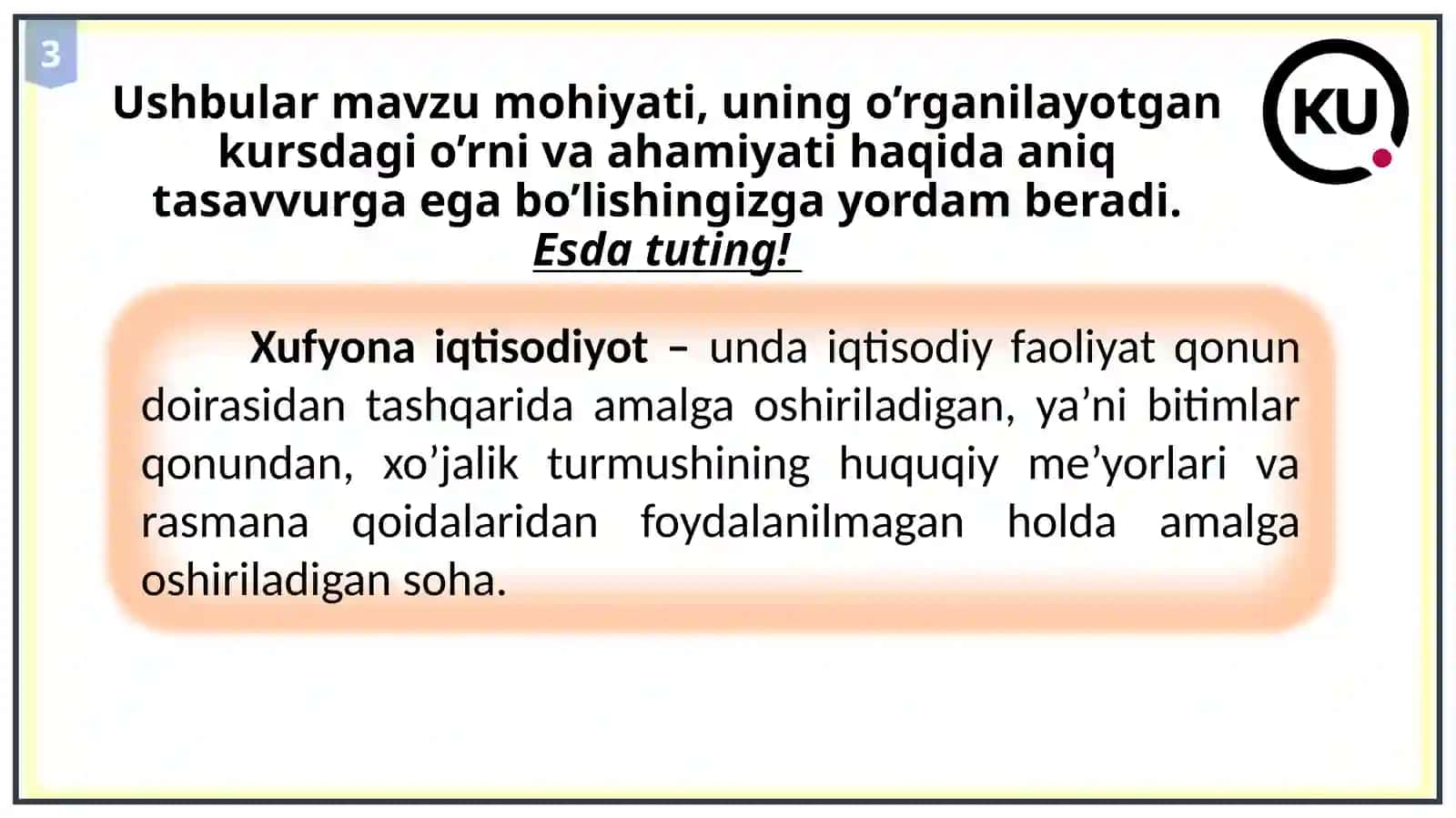 Xufiyona iqtisodiyot 3