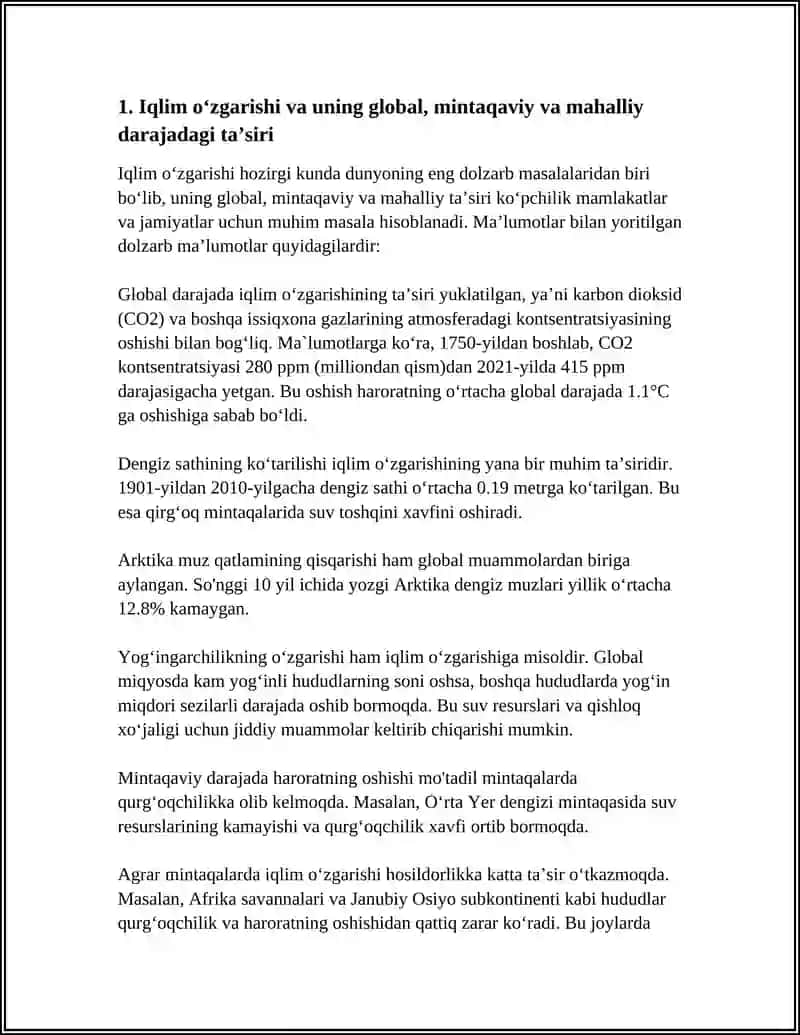 GLOBAL MUAMMOLARNING TURLI DARAJALARI 3
