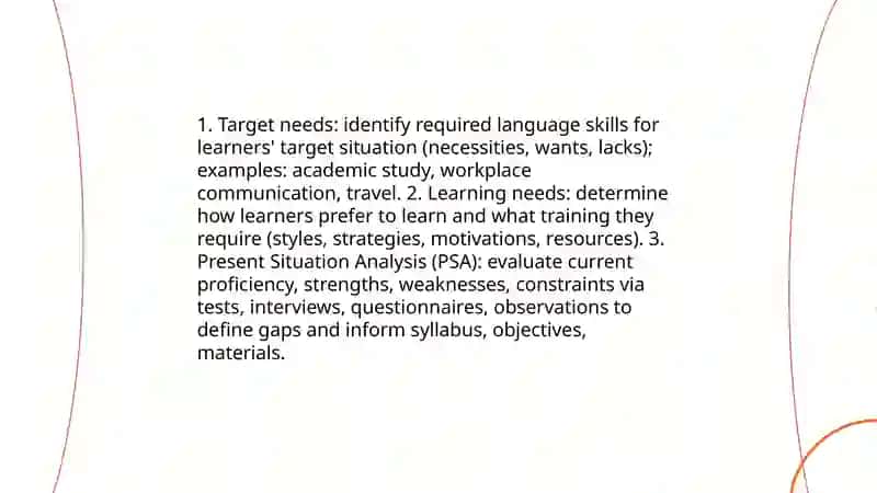 Needs Analysis and Learners Assessment 3