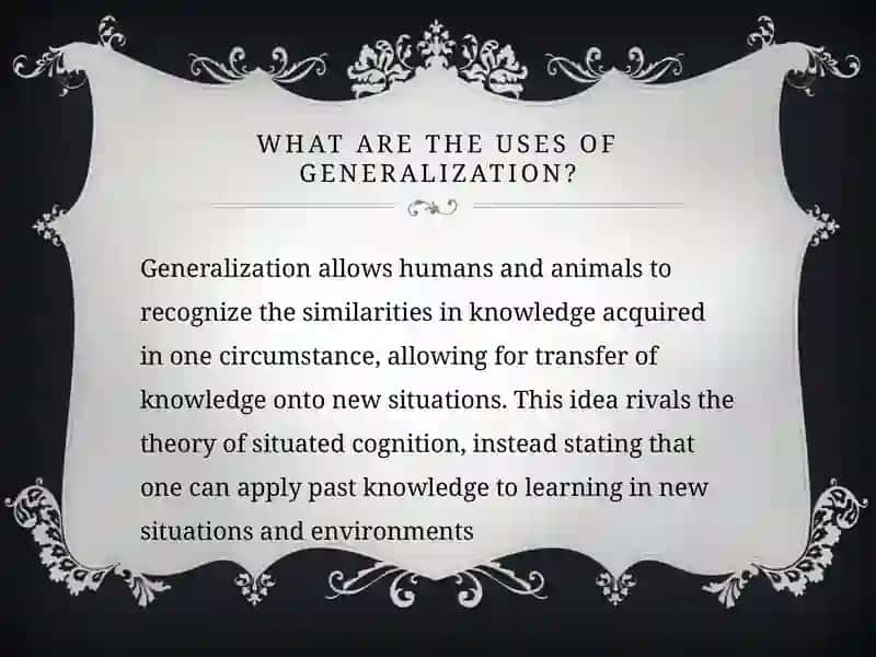 Generalization in translation 3