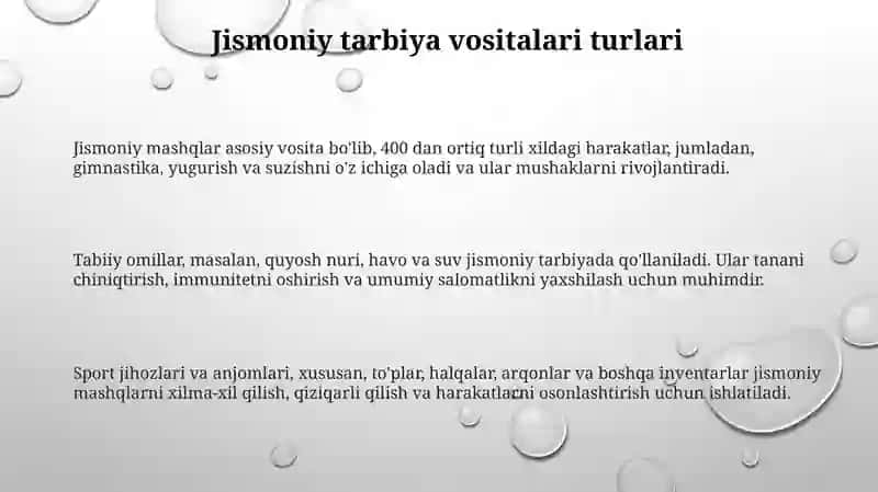 Jismoniy tarbiya vositalari 3