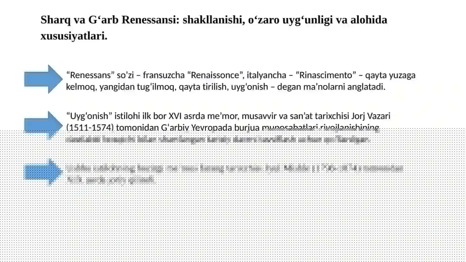UCHINCHI RENESSANS POYDEVORI 3