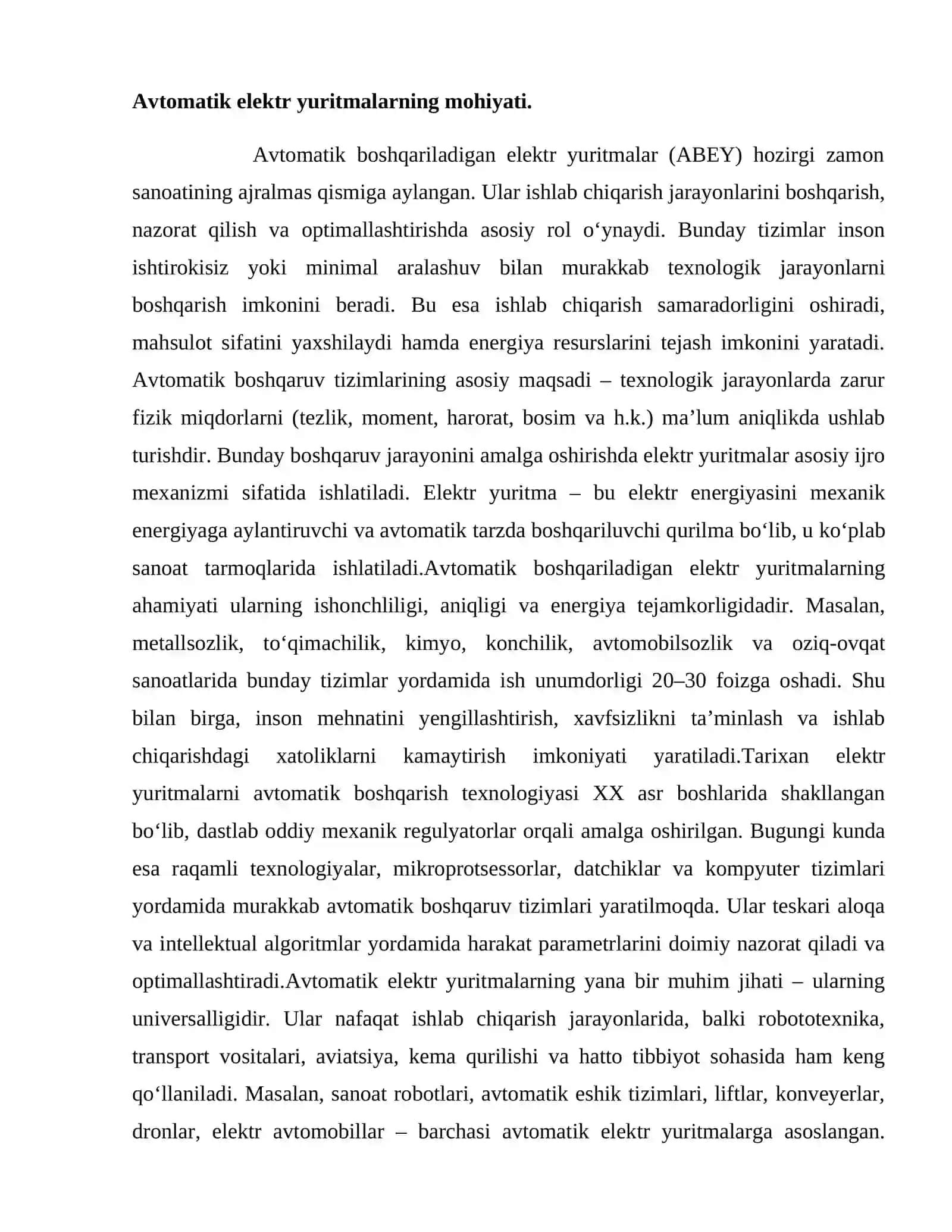 Avtomatik boshqariladigan elektr yuritmalar 3