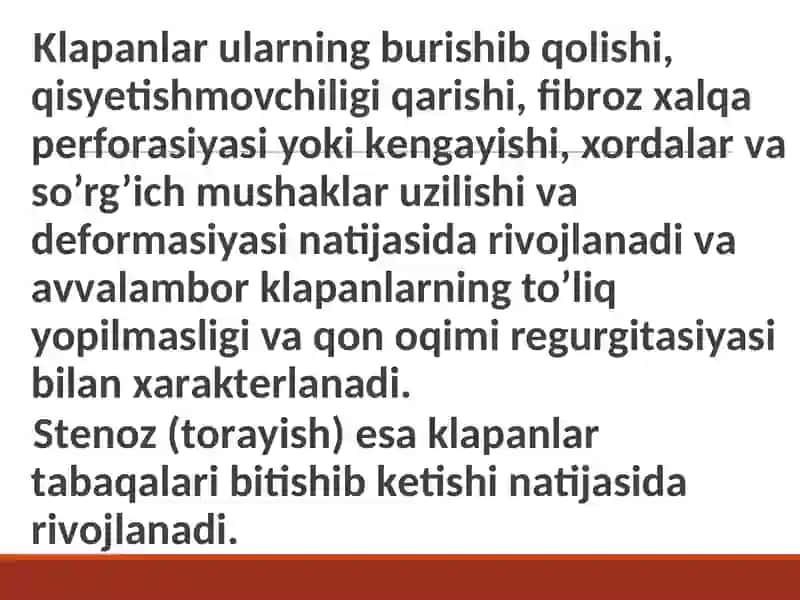 Yurak mitral va aortal nuqsonlari. 3