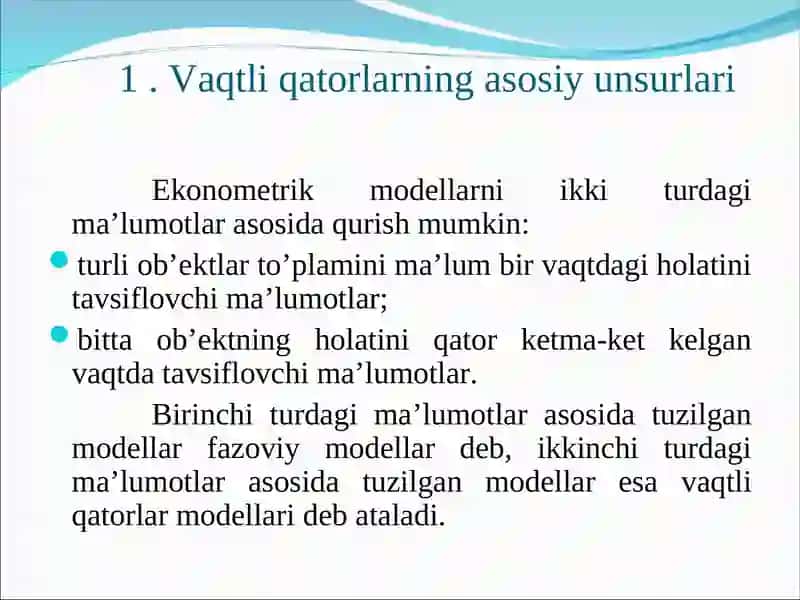Vaqtli qatorlarni regression tahlili 3