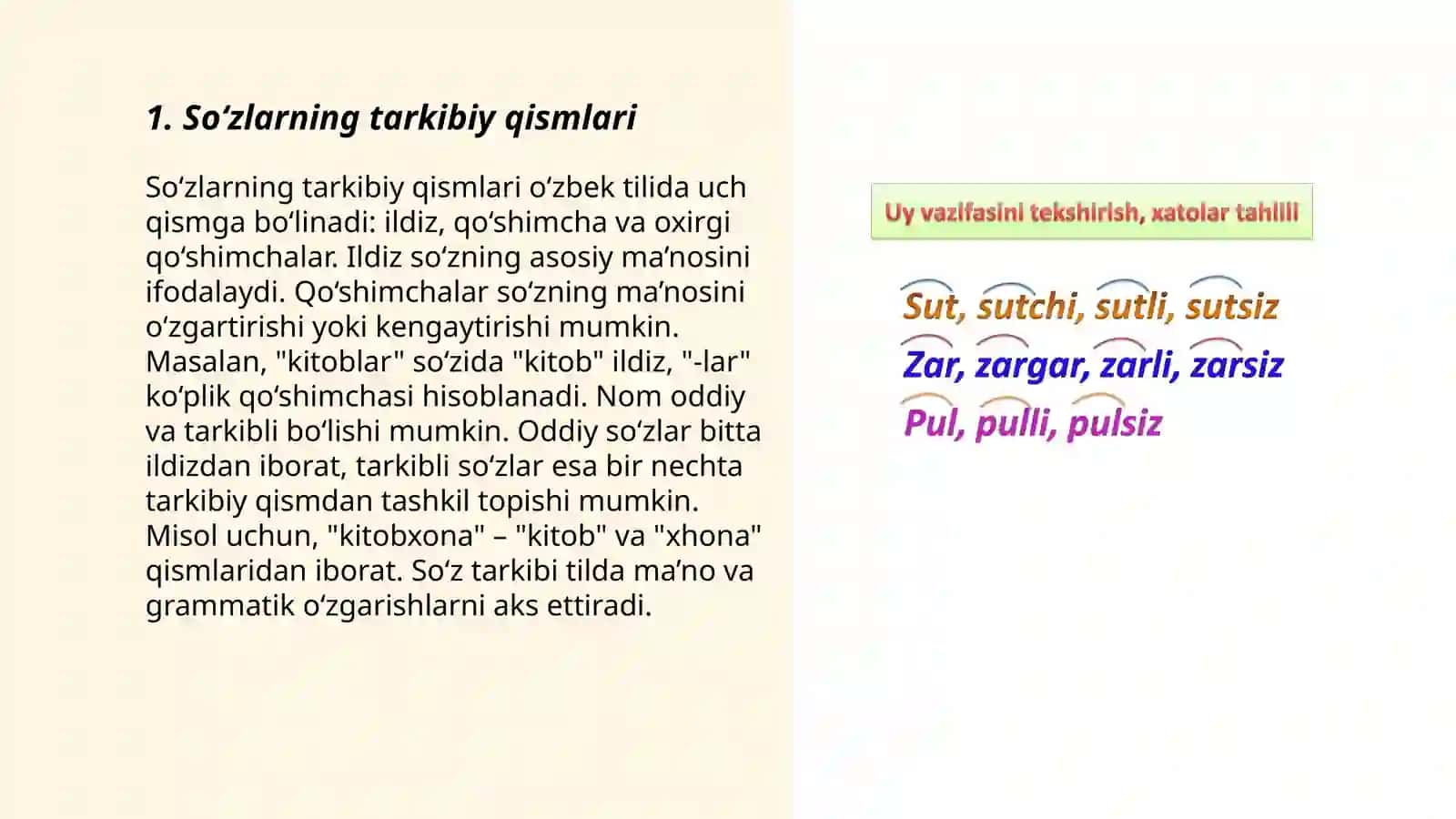 So‘z tuzilishi va yasalishiga ko‘ra turlari 3