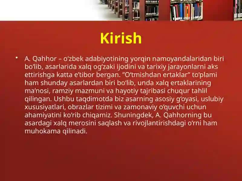 A. Qahhor Oʻtmishdan ertaklar 3