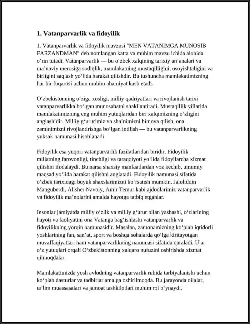 MEN VATANIMGA MUNOSIB FARZANDMAN 3