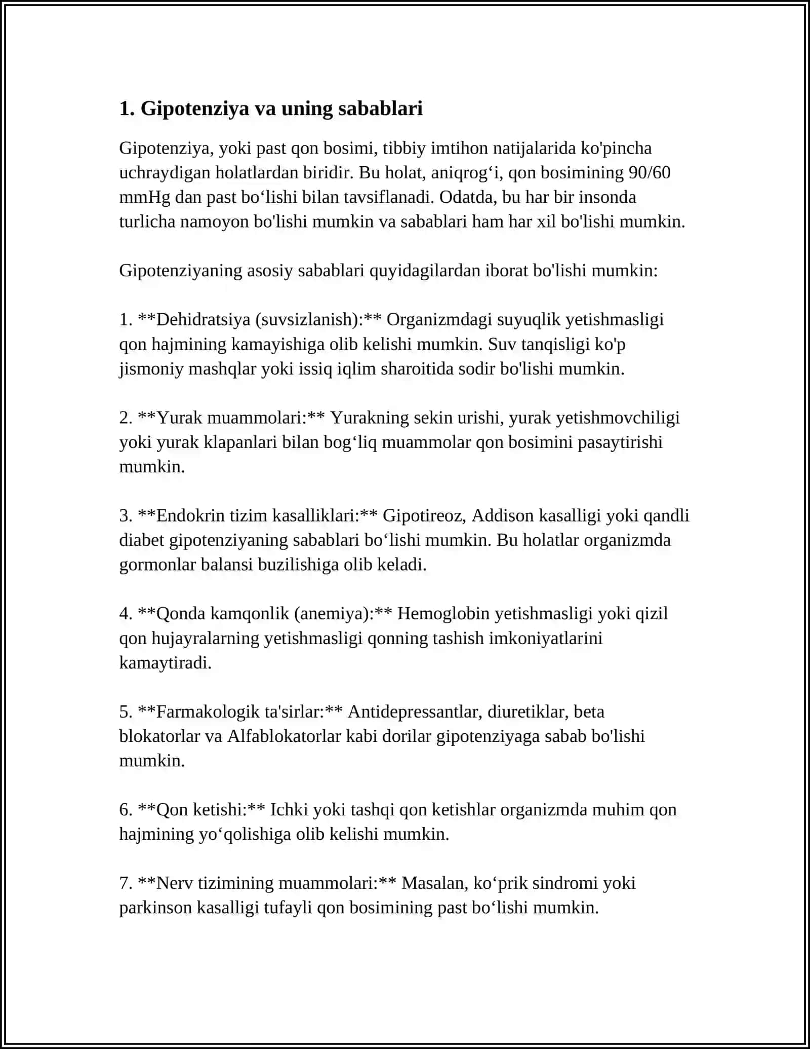 Gipotenziv vositalar.Diuretiklar 3