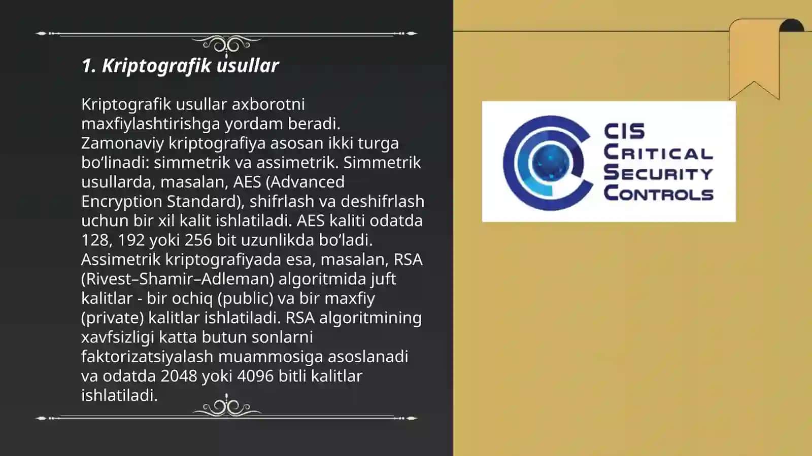 Axborot xavfsizligini taminlash usullari 3