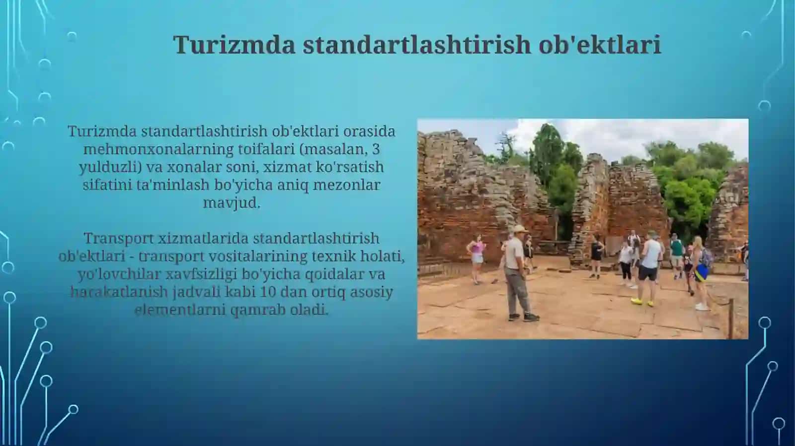 Turizmda standartlashtirish ob'ektlari 3