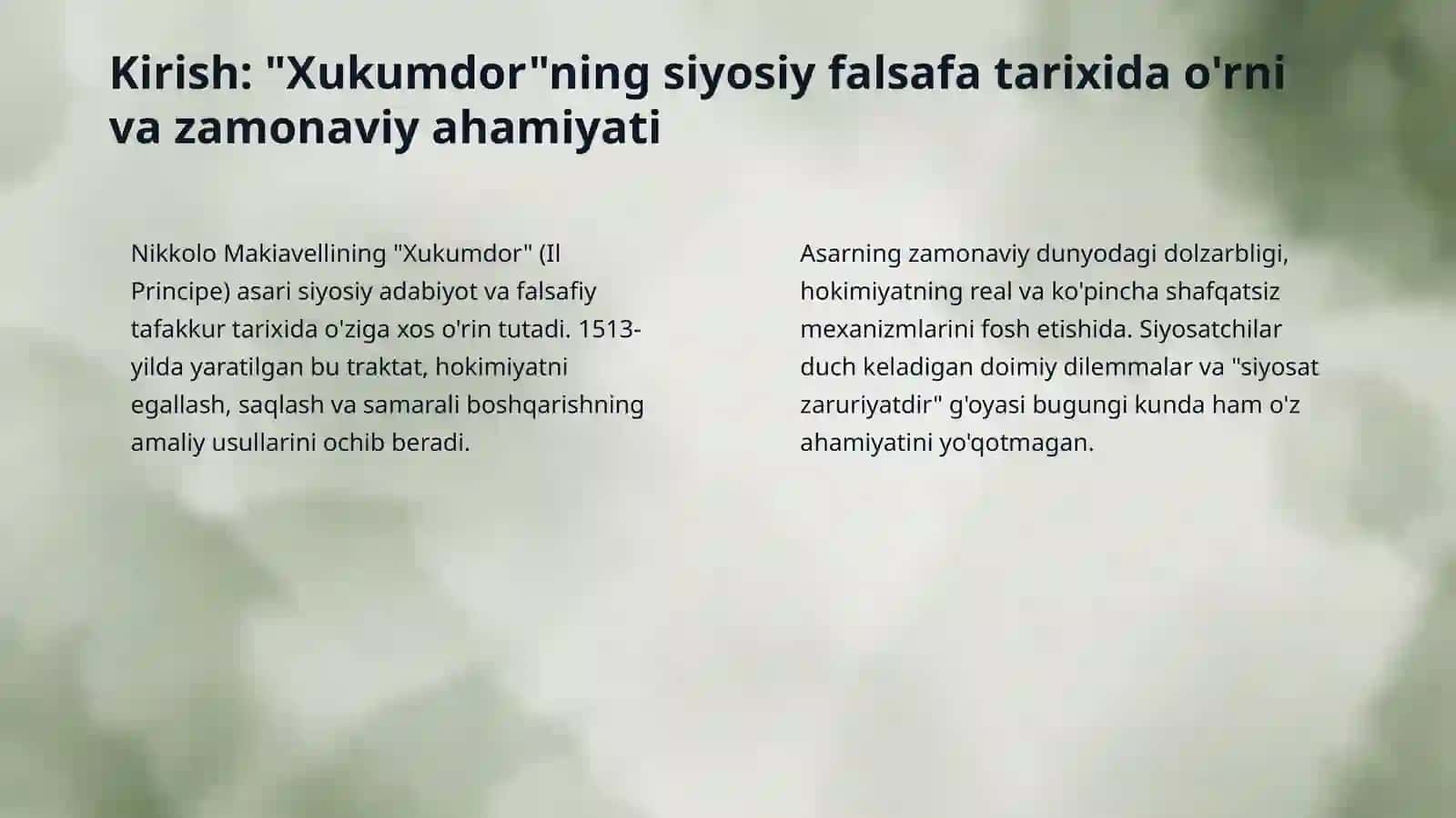 MAKIAVELLINING "Xukumdor"asari 3