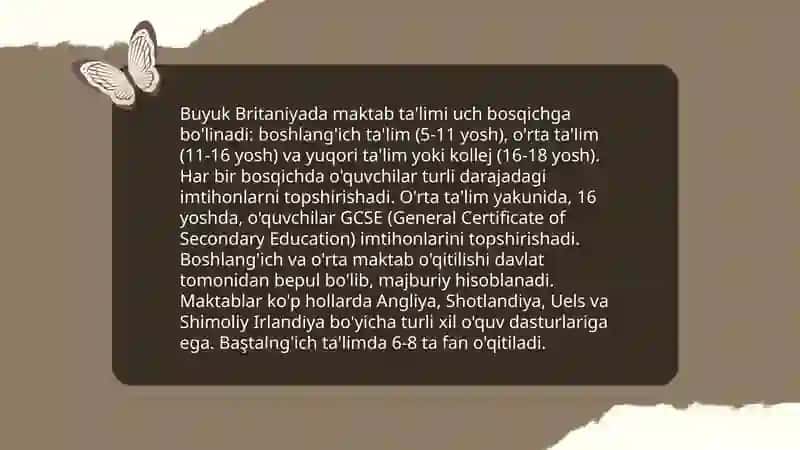 Buyuk Britaniya ta'lim tizimi 3