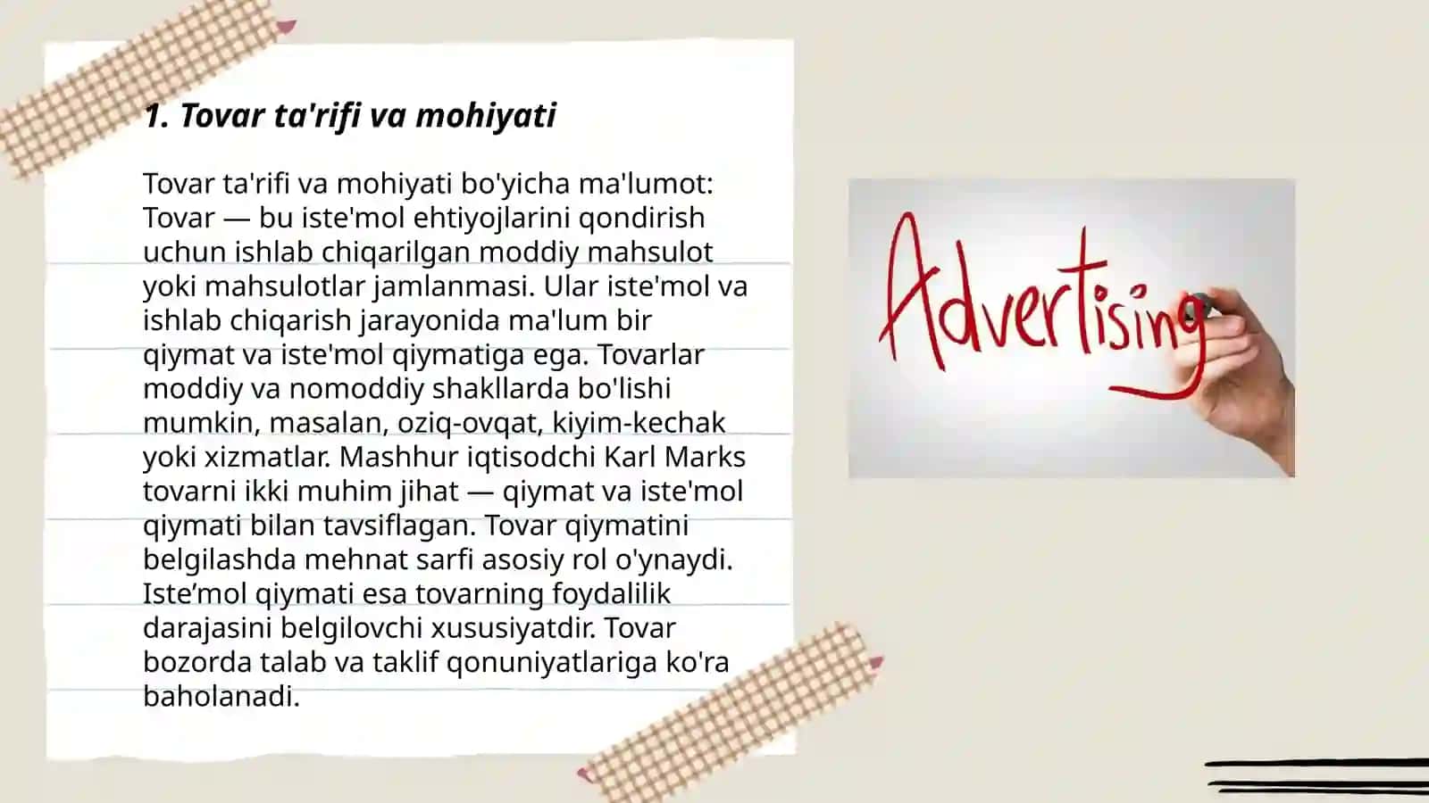 Tovar va uning xususiyatlari 3