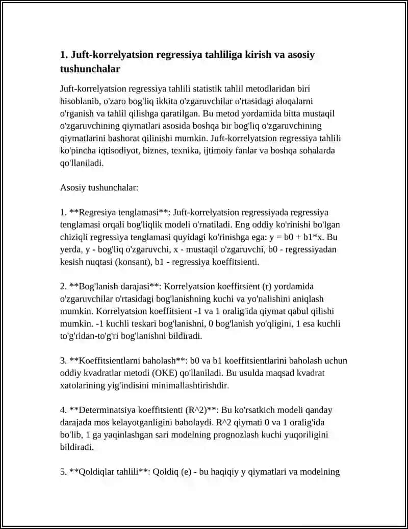 JUFT-KORRELYATSION REGRESSION TAHLIL 3