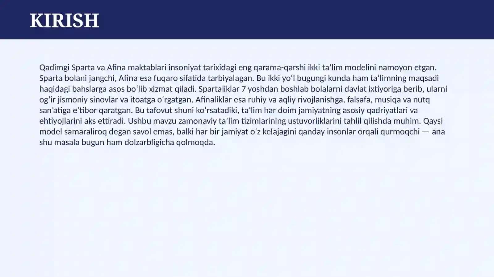 QADIMGI SPARTA VA AFINA MAKTABLARIDA TA’LIM-TARBIYA 3