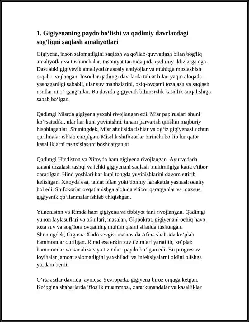 GIGIYENANING RIVOJLANISH TARIXI 3