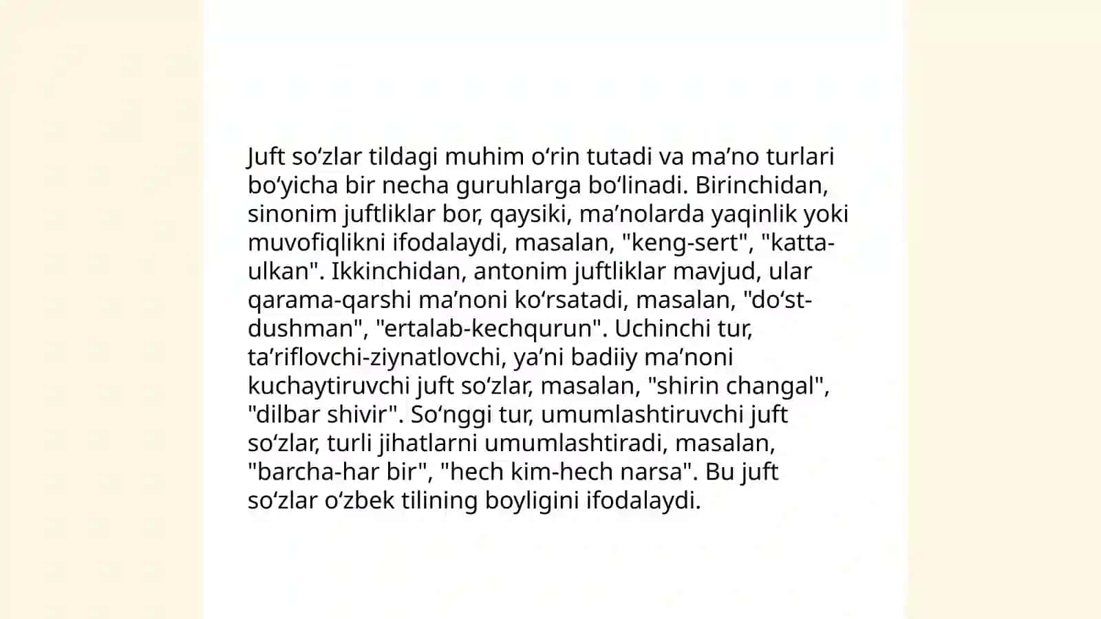 Juft soʻzlarning maʼno qurilishi 3