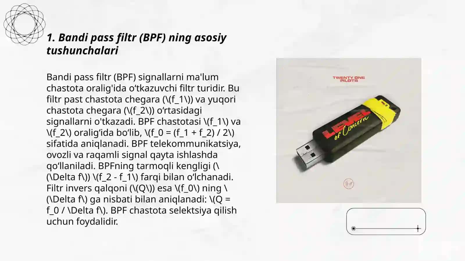Bandi pass filtr (BPF) 3
