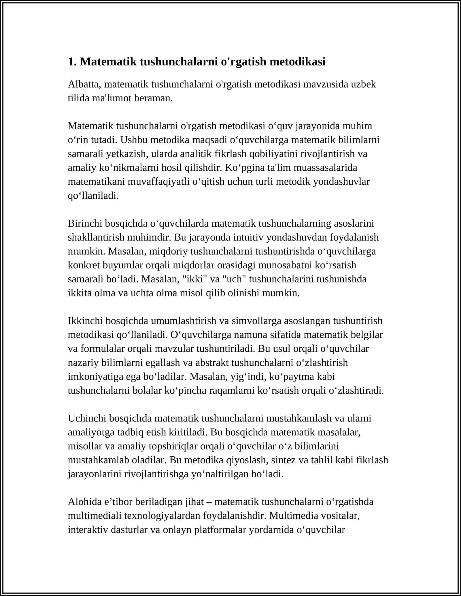 MATEMATIKA TO'GARAKLARNI ÕTKAZISH METODIKASI 3