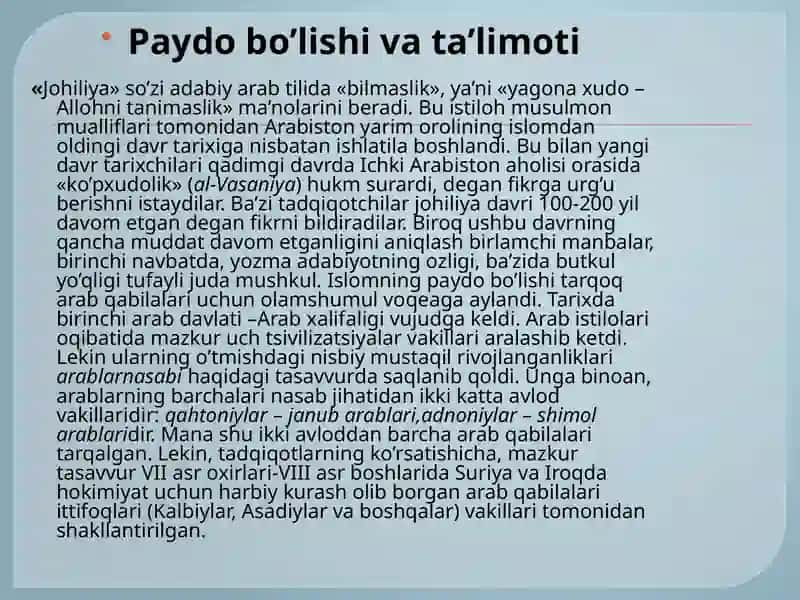 Islomdinining paydo bo’lishidagi ijtimoiy-siyosiy va madaniiy sharoitlar 3