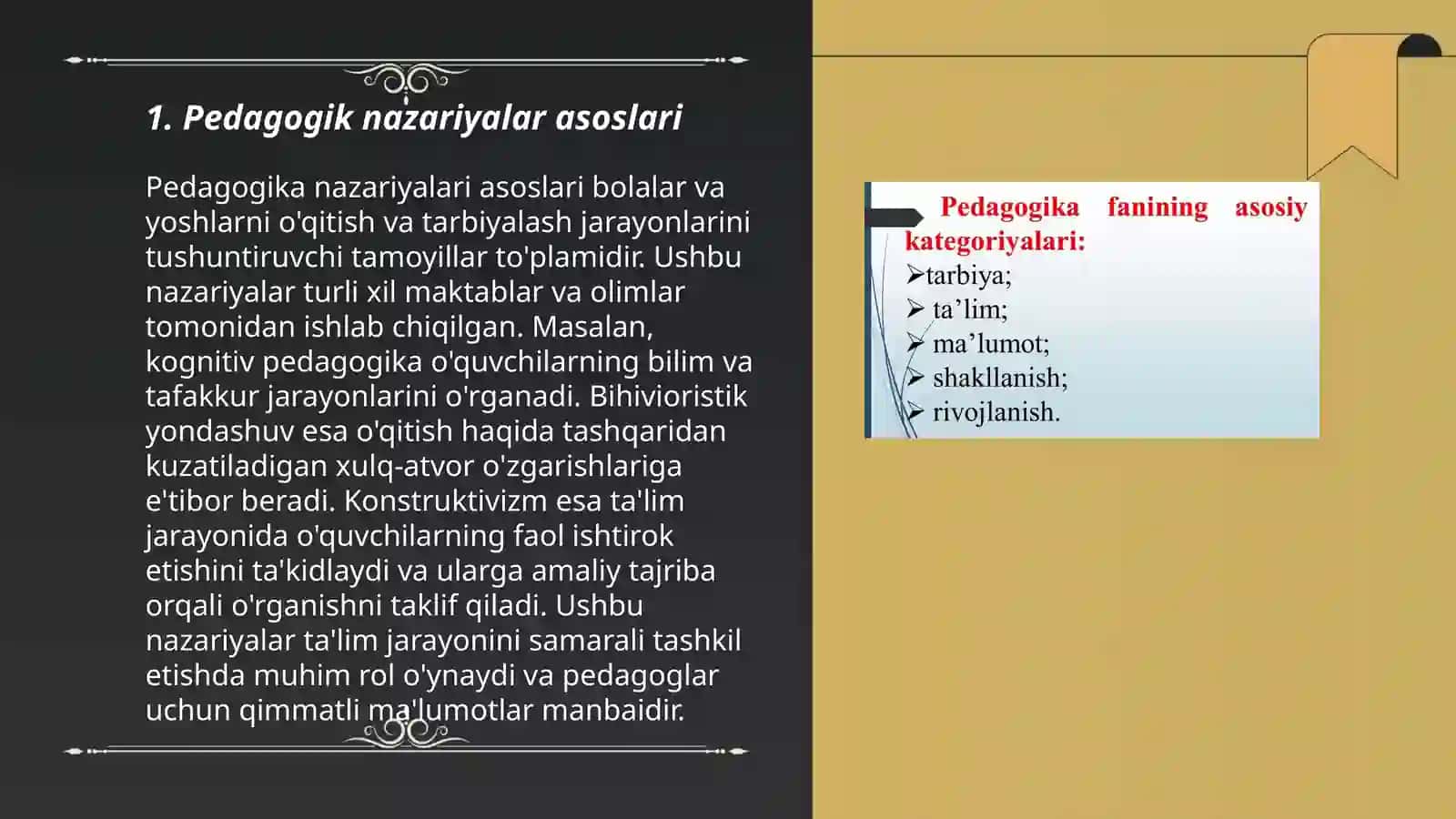 Pedagogik nazariyalar asoslari 3
