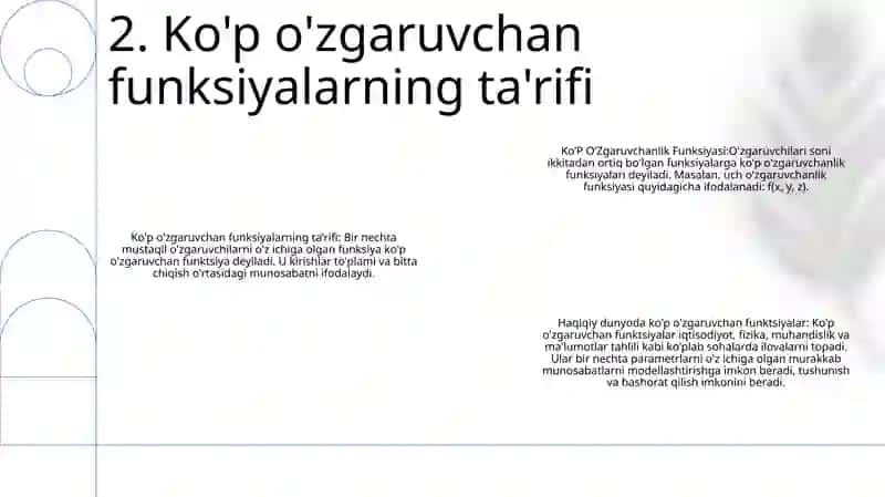 Ko’P O’Zgaruvchanlik Funksiyasi 3
