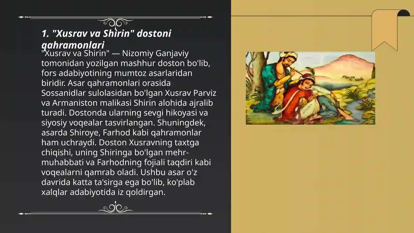 Qutbning " Xusrav va Shirin" dostoni 3