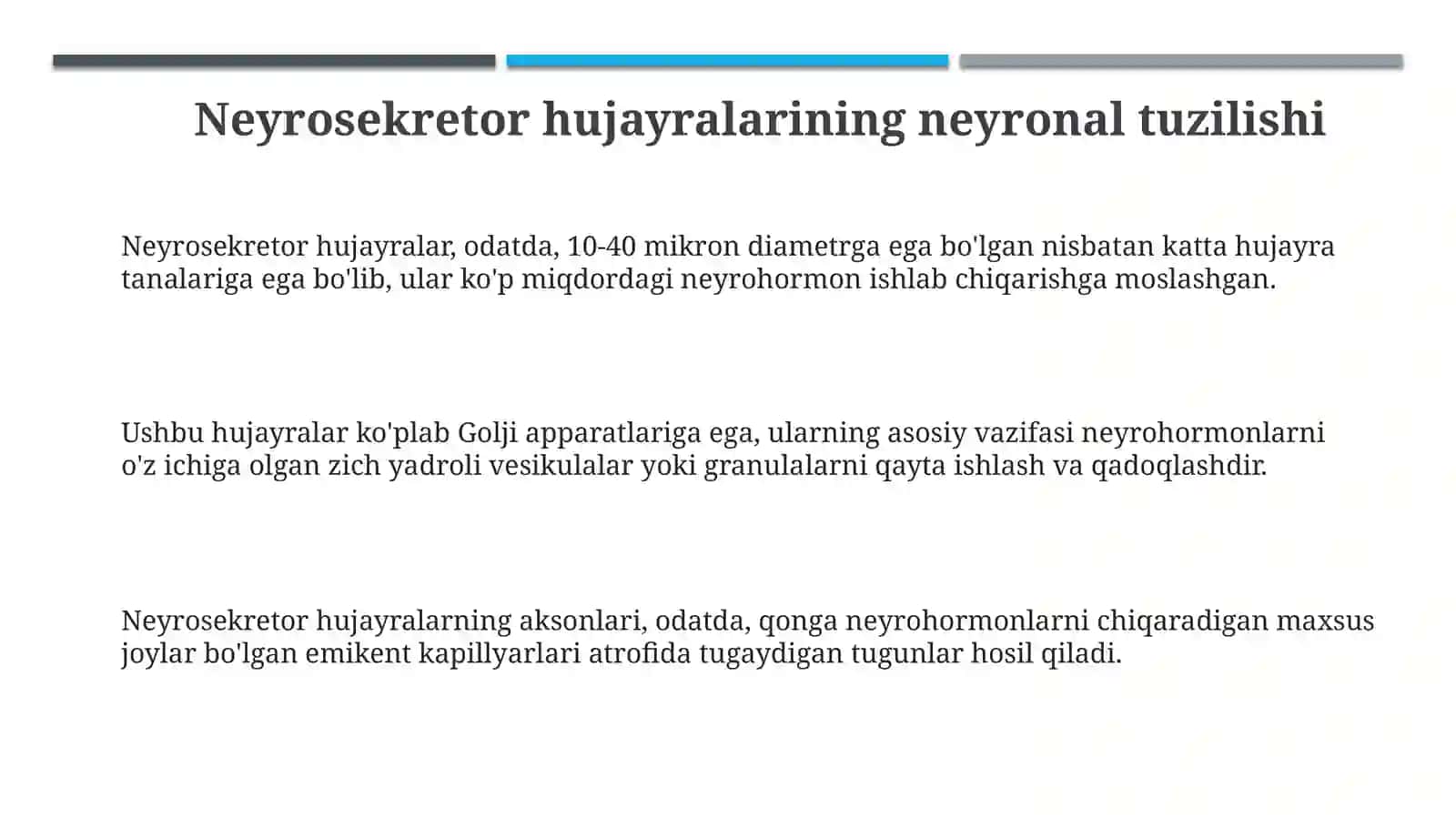 Gipotalamus neyrosekretsiyasining strukturaviy asoslari 3