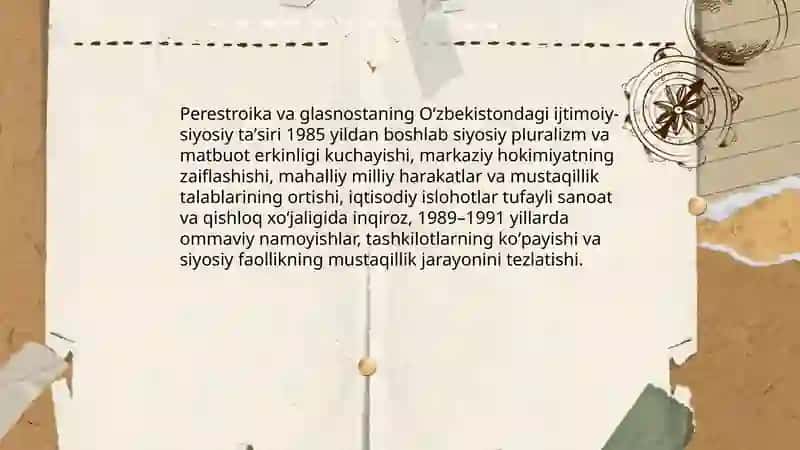 Mustaqillikka erishish arafasida Oʻzbekistondagi ijtimoiy-siyosiy jarayonlar 3