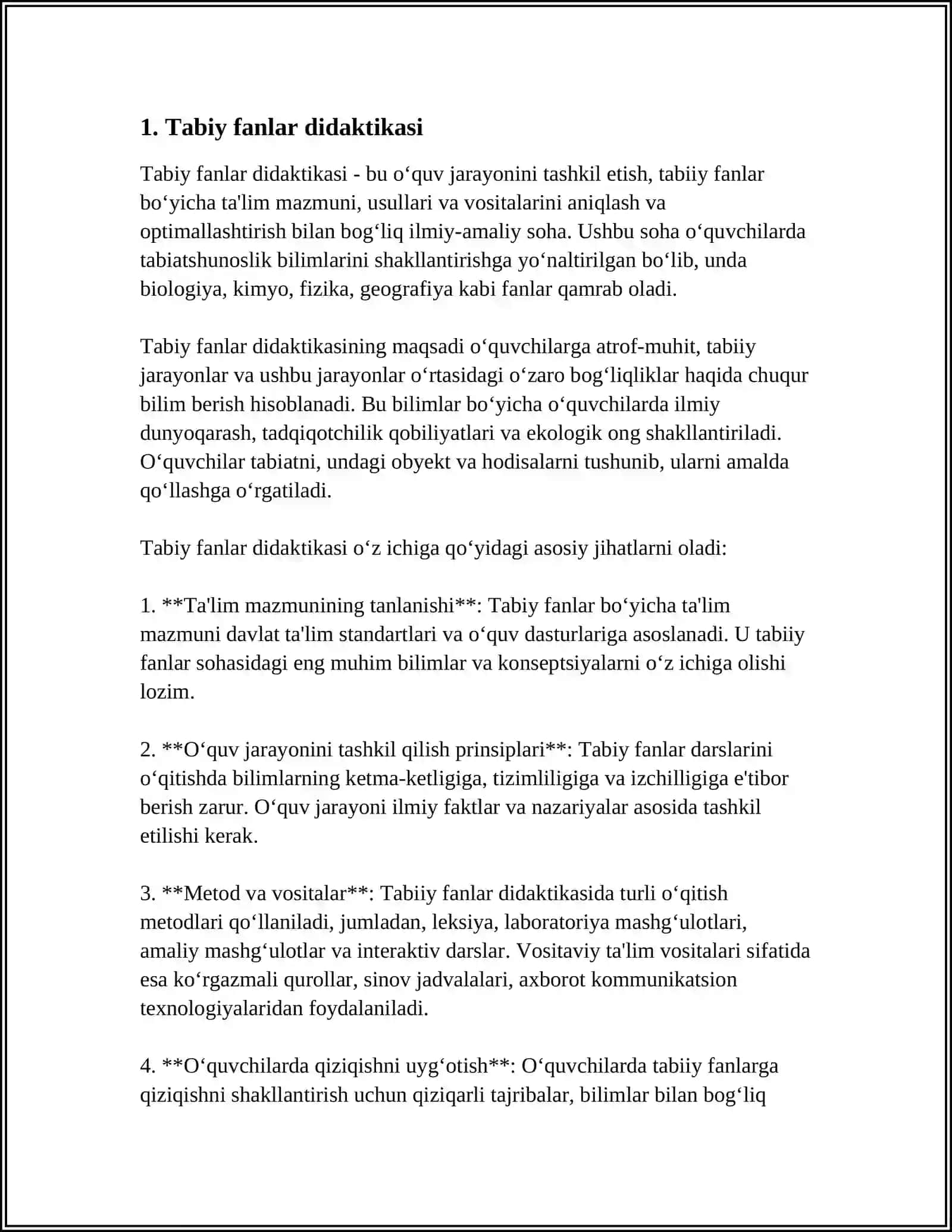 TABIIY FANLAR NAZARIYASI VA METODIKASI FANINI OʼQITISH MEXANIZIMI 3