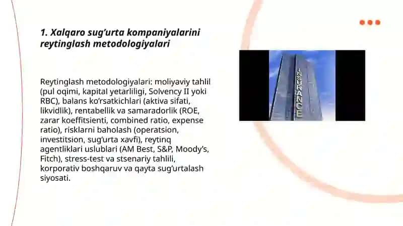Xalqaro sug’urta kompaniyalari reytingi va ularning baholash mezonlari 3