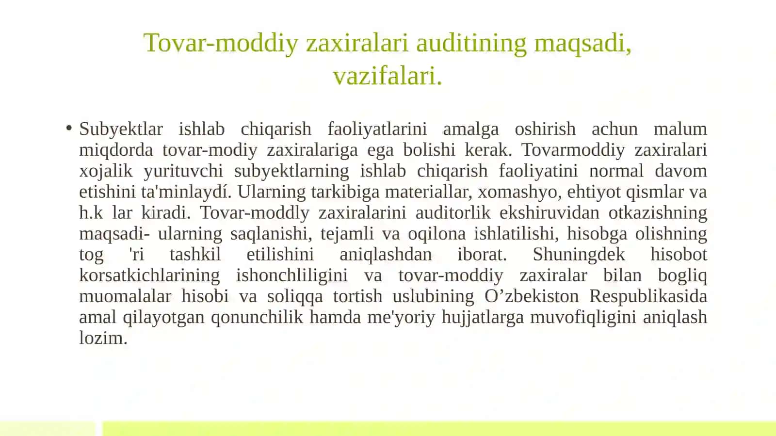 Tovar-moddiy zahiralari auditi 3