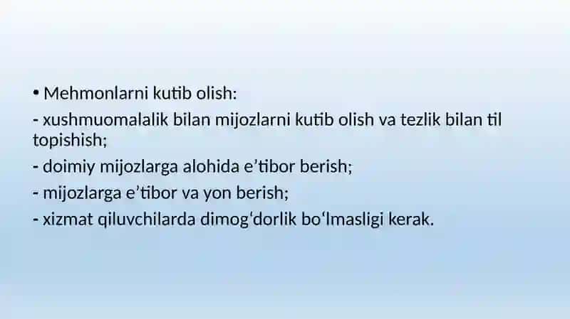 Servis faoliyati turlari 3