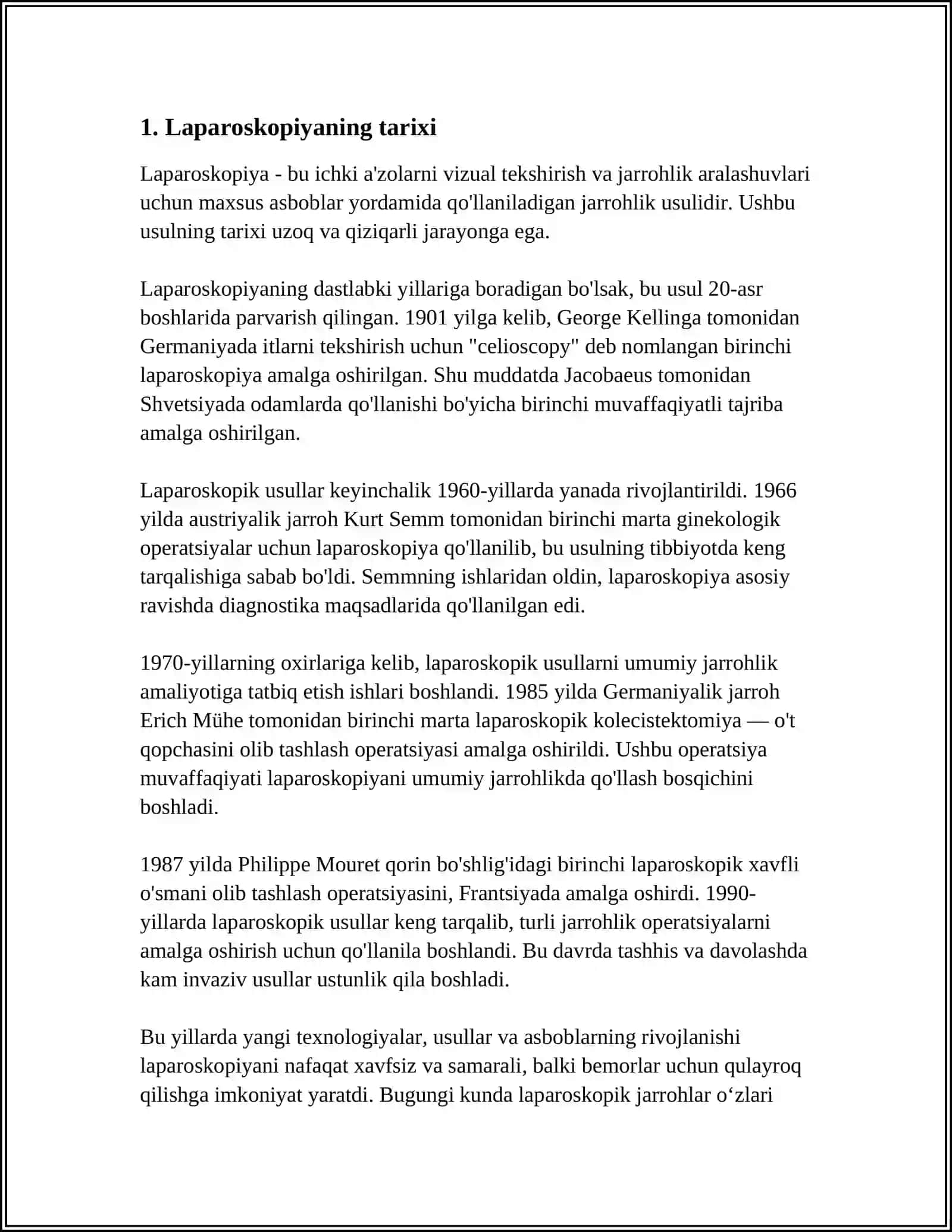 LAPAROSKÕPIYANING JARROHLIKDA QÕLLANILISHI 3