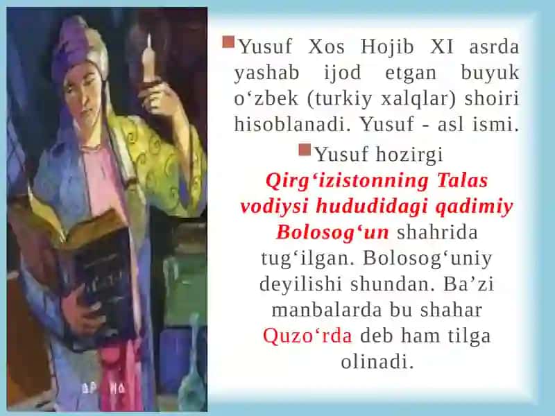 Yusuf Xos Hojib pedagogik qarashlari 3