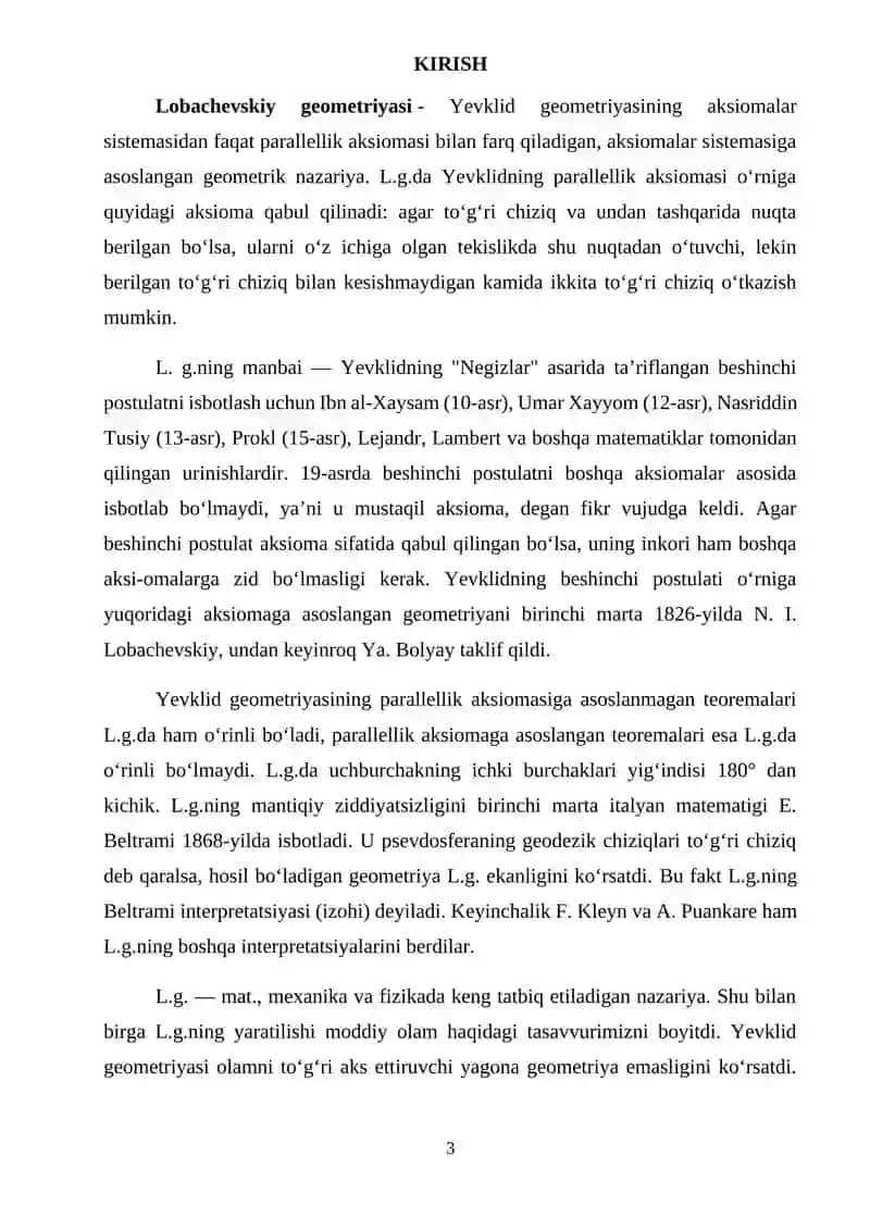 ANALITIK GEOMETRIYA fanidan KURS ISHI 3