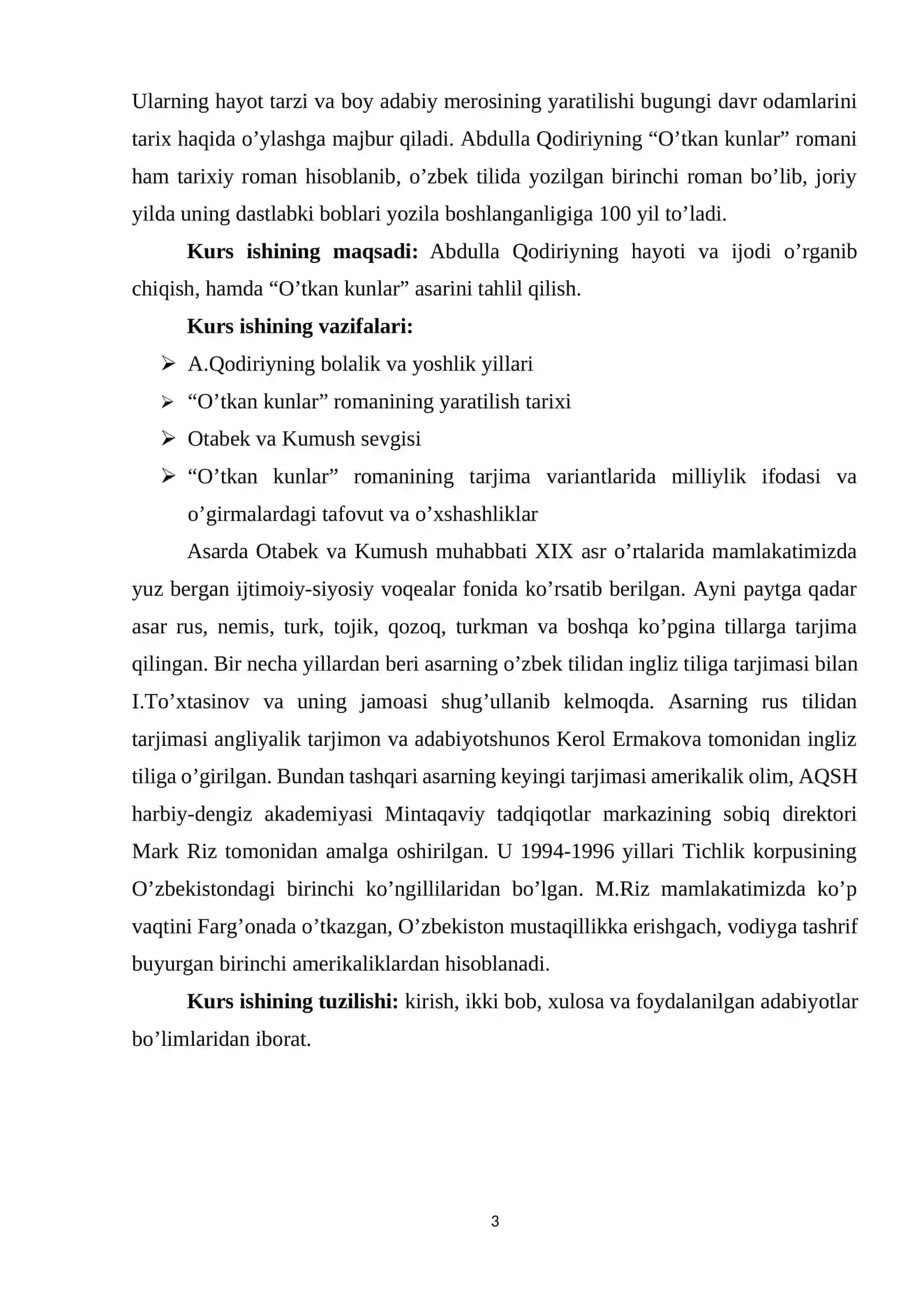 O’tkan kunlar asari birinchi roman 3