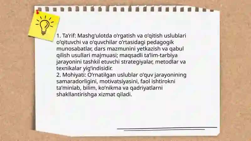 Mashgʻulot jarayonida oʻrgatish va oʻqitish uslublari 3