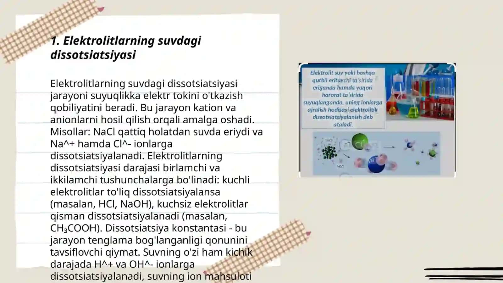Elektrolitik Dissiotsiyalanish Nazariyasi 3