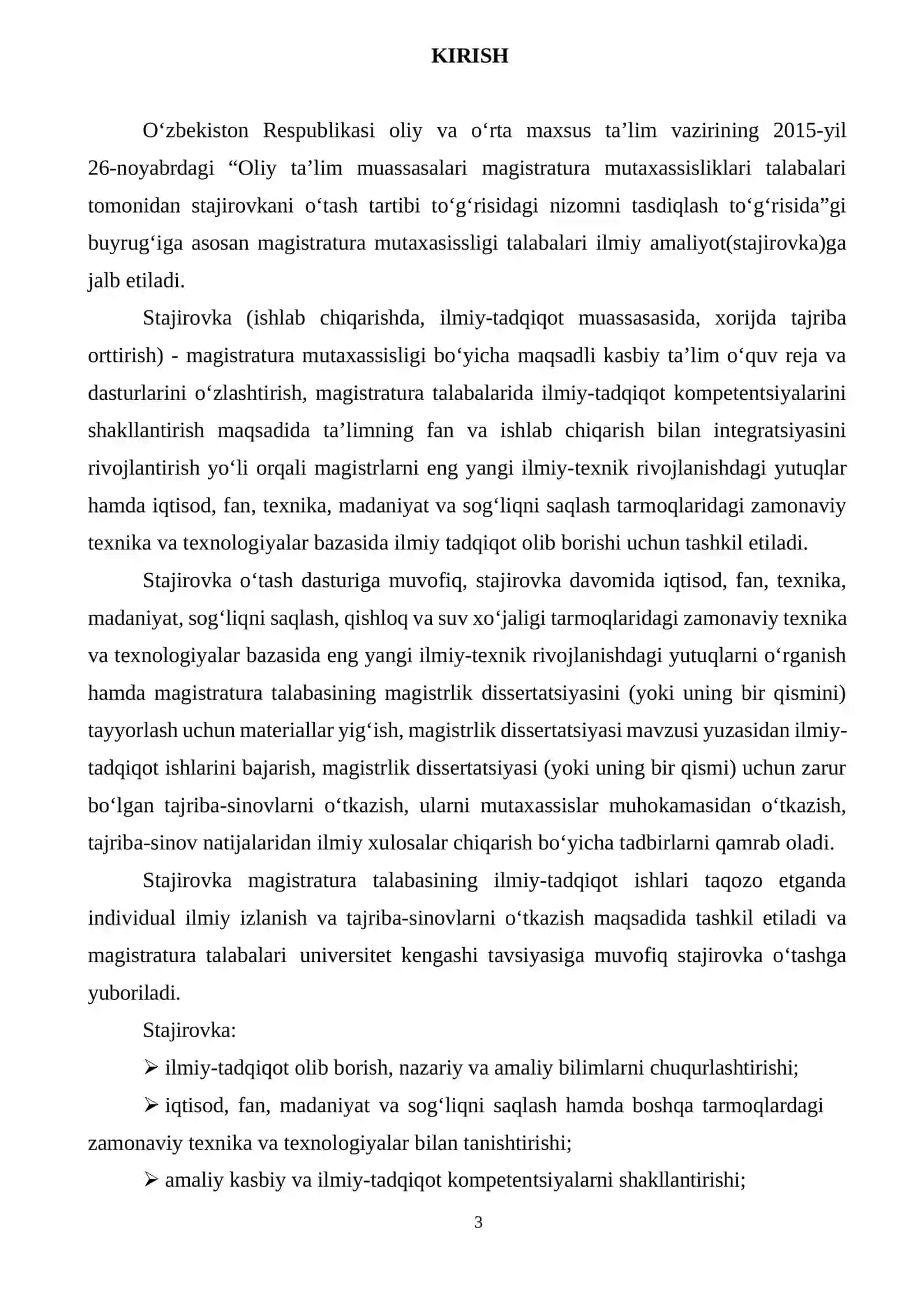 Magistratura to'g'risidagi Nizom 3
