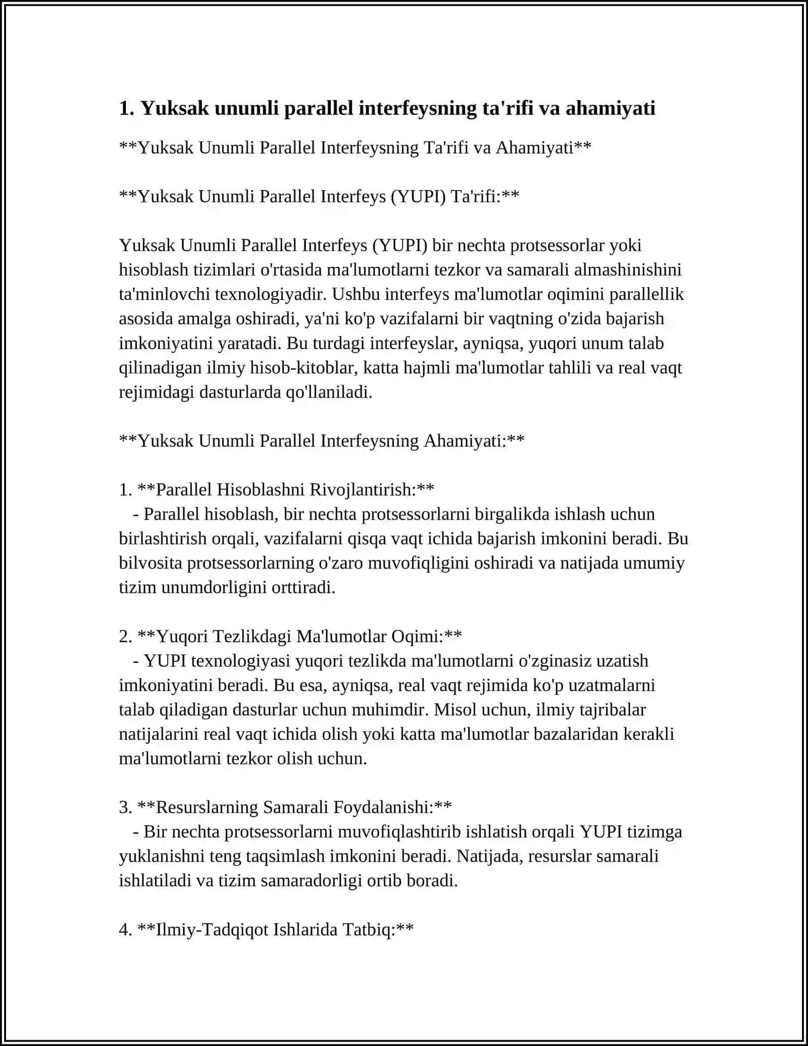 ZAMONAVIY SHINALARNING XUSUSIYATLARI: HIPPI (HIGH PERFORMANCE PARALLEL INTERFACE) MISOLIDA 3